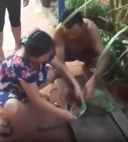 Chưa rõ ở đâu người mẹ sinh con ra rồi bỏ vào bao cột lại vứt, may có người dân phát hiện