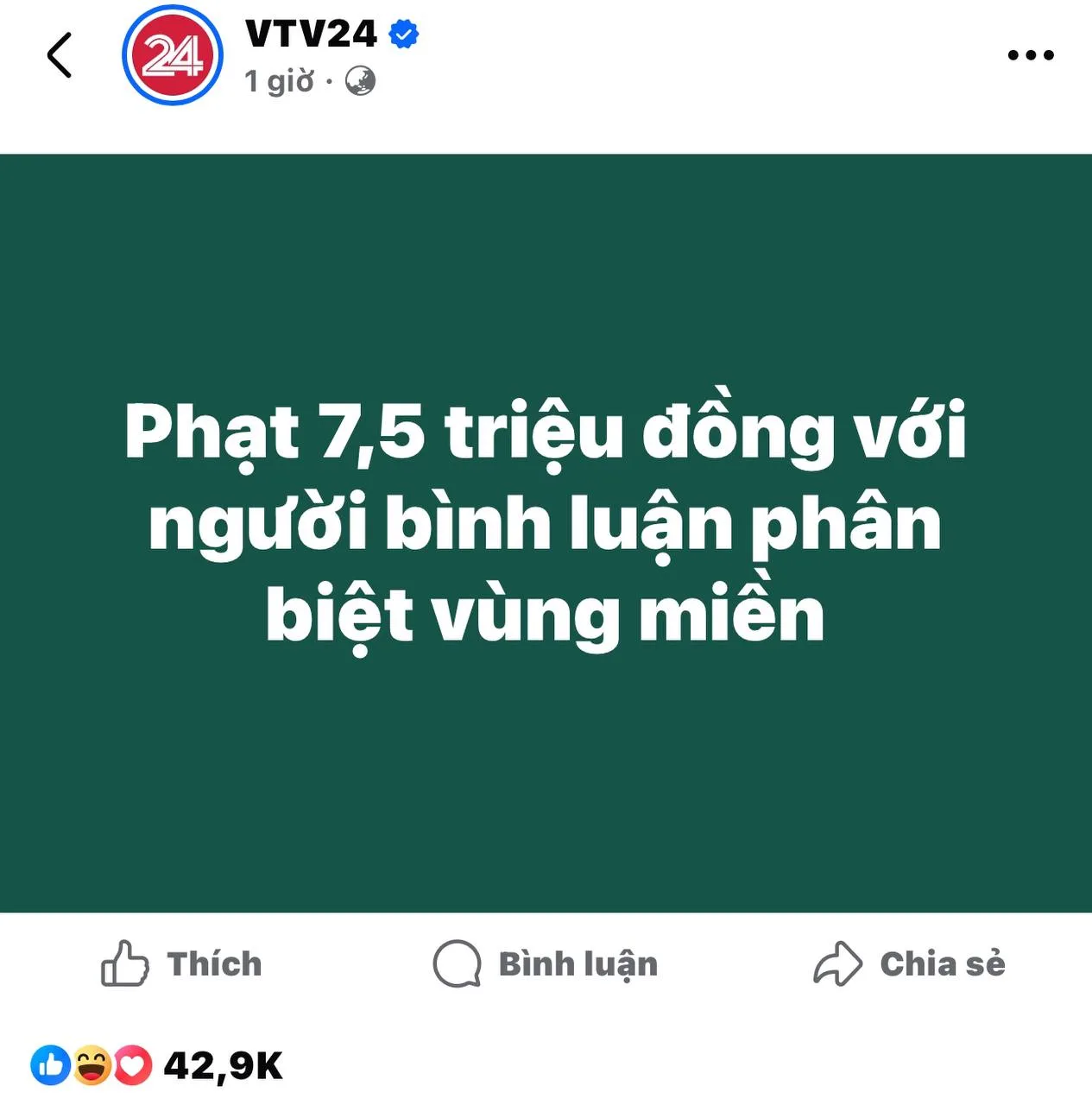 Phạt 7,5 triệu đồng với người bình luận phân biệt vùng miền