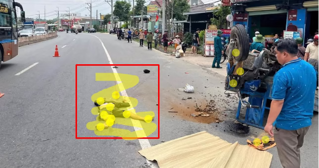 Vụ việc xảy ra trên đường ĐT 741, Xã Vĩnh Hòa , Phú Giáo ,Bình Dương sáng 19/4